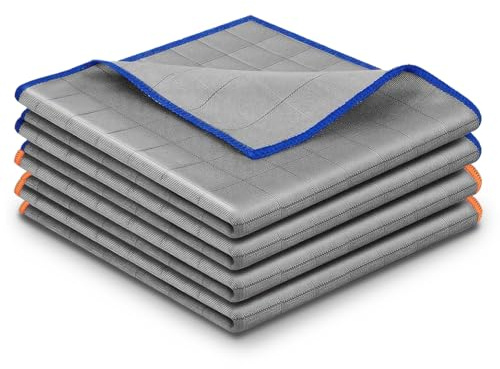 HJYIMYI 4 Pezzi Panni Magic Microfibra Carbonio,50cm×40cm, Senza Graffi | Panno in Microfibra di Carbonio,400GMS Panno in Fibra di Carbonios,Panni in Fibra di Carbonios,per Automobili,Vetro