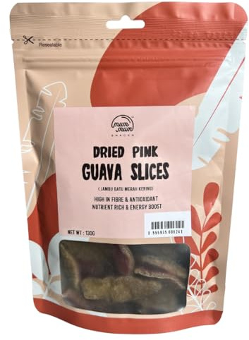 Guaiava Rosa Essiccata a Fette 130 g - Pink Guava - Snack Tropicale - Ideale per Yogurt, Granola, Pasticceria