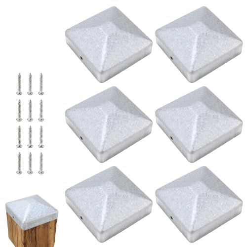 TUZHE 10x Pfostenkappe 9x9cm Edelstahl – Rostfreie Abdeckkappen für Zaunpfosten mit Schrauben (9 x 9cm)