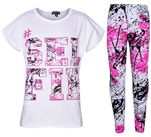 A2Z 4 Kids Girls Selfie Splash Top Leggings Set Comfortable Trendy T Shirt | Soft Feel Two Piece For Daily Comfort Outings And Light Summer Wear Age 5-13 Years