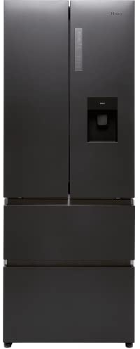 Haier HFR5719EWPB Non-Plumbed Total No Frost American Fridge Freezer - Slate Black - E Rated