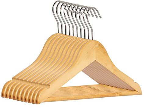 25 Stück RSR Hangers Kinderbügel Holz Kinder Kleiderbügel Holz Natur | Kinderbügel | Babybügel | Garderobenbügel | Hosenbügel | Hemdenbügel | Blusenbügel | ver. Mengen&Farben