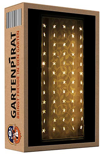 Gartenpirat Lichtervorhang 1 x 1,8 m 60 LED Lichterkette für hohe Fenster Weihnachten