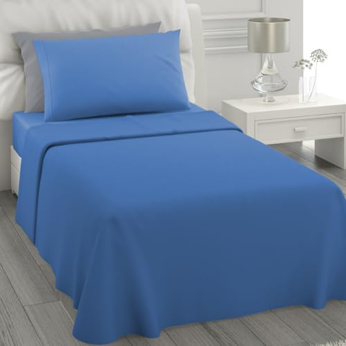 L'ANTICO ARCOLAIO - Lenzuola Letto Singolo 100% Cotone Completo con Federe Cuscini, Set Anallergico e Antiacaro, Colore Tinta Unita, Manifattura Made in Italy con Fibra Naturale
