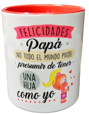 Sonrie | Taza Personalizada “Felicidades Papá, no todo el mundo puede presumir de tener una hija como yo | Cerámica Premium 33 cl | Regalo Original y Elegante para Papá | Regalo Día del Padre