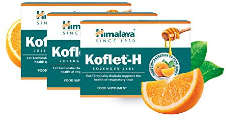 Himalaya Koflet-H Lozenges - Fortified with Honey, Soothing herbs and spices (Orange, 3 PACK)