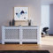 ELEGANT Radiator Covers Extra Large Modern Cross Slat White Painted Cabinet Radiator Shelve for Living Room/Bedroom/Kitchen, EXTRA LARGE