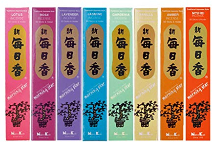 MORNING STAR - Sortiment von japanischen Räucherstäbchen, 8 Stück