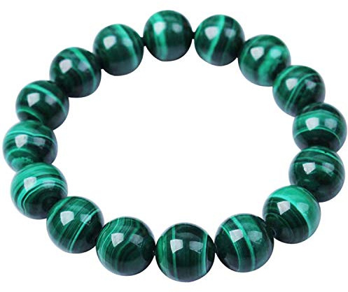 10 mm natürlicher grüner Malachit-Edelstein, Reiki-Perlen, für Damen und Herren, Armband AAAA, 10mm, Kristall, Natürlicher Malachit-Edelstein