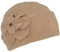 LOEVENICH Damen Winter-Mütze | Fleece-Mütze | Beanie aus weichem Polar Soft Fleece (One Size, Beige mit Blume)