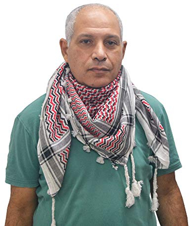 Horus Artesanía de Egipto Palästinensischer Shemagh Keffiyeh Hatta Arabisch Baumwolle Wrap Schal Unisex 100%, Rot Schwarz Weiß, 105-110 * 105-110 cm