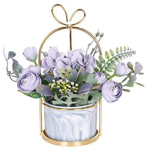 Hobyhoon Künstliche Blumen im Topf, Unechte Deko kunstblumen wie echt Gefälschte Hortensien seidenblumen für Hochzeitsdeko, Tischdeko, Wohnzimmer, Schlafzimmer, Zimmer Deko