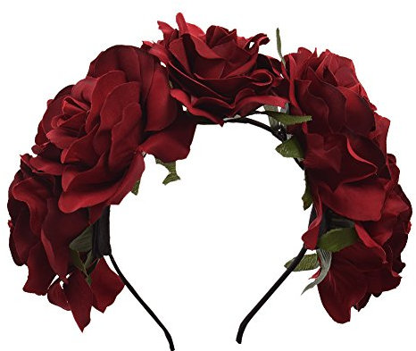 Gothic Lolita Rose Blume Stirnband Punk Krone Haarbänder (rot)