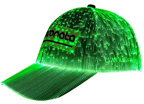 lumisonata LED Mütze mit Lichtfaser – Leuchtende Baseballkappe mit 7 Farben, USB wiederaufladbar, Glowing Cap für Rave, Partys, EDM & Festival – Leuchtmütze für Damen & Herren