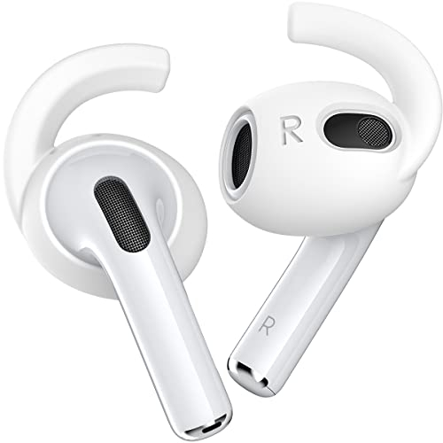 Gcioii Ohrpolster für AirPods 3 Silikon 3-Paare Ohrbügel Anti-Rutsch Ohrhörer-Abdeckungen【Extra Aufbewahrungstasche】 Kompatibel mit Apple AirPods 3 2021 (Weiß)