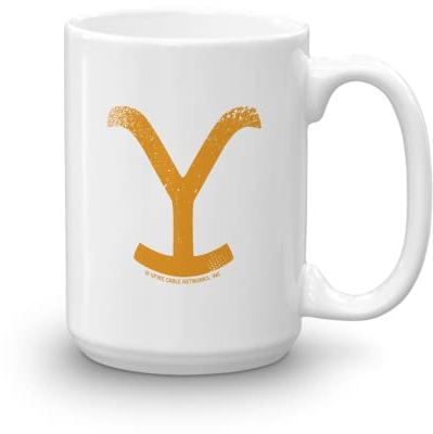 PARAMOUNT NETWORK Yellowstone Tasse mit Aufschrift Take 'Em To The Train Station, 425 ml, offizielles Lizenzprodukt, Weiß