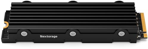 Nextorage El SSD interno japonés de 2 TB funciona con la nueva consola PlayStation 5 y PC M.2 2280 con disipador de calor PCIe Gen4.0 NVMe NEM-PA2TB/N SYM. Velocidad máxima de transferencia: 7300
