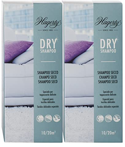 Hagerty Dry Shampoo polvo limpiador alfombras 2x 500g champú en polvo especial para limpieza en seco de alfombras moquetas o tapicerías de tejidos delicados Quitamanchas limpiador en seco tapiceria