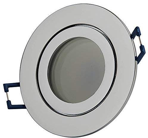 LED Einbaustrahler IP44 rund Chrom 3 Watt kaltweiß flach 230V - Einbau-spot als Deckenleuchte und Deckenstrahler für Feuchtraum Bad Außen Dusche - Strahler 60mm Bohrloch