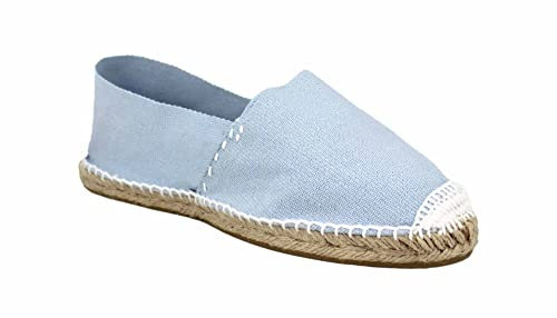 Desconocido Espadrillas classiche in tela con suola in juta, azzurro, 40 EU