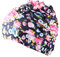 Cuffia da nuoto per capelli lunghi, cuffia regolabile elasticità, cappello da nuoto da donna, in tessuto alla moda, attrezzatura da nuoto per adulti, uomini e donne, adolescenti (fiore nero rosa)