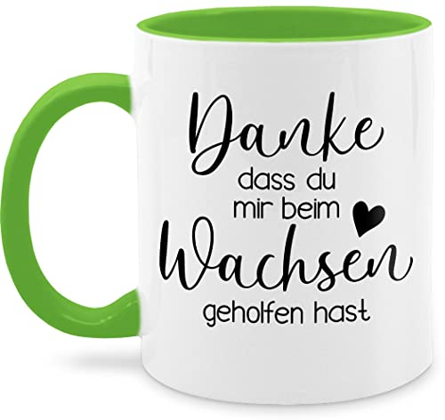 Tasse Tassen 325ml - Erzieher - Danke dass du mir beim Wachsen geholfen hast - Geschenk Erzieherinnen Abschiedsgeschenk Kindergarten Kinderkrippe - 325 ml - Hellgrün - für erzieher+tasse