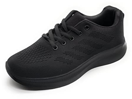 P&L ITALY COLLECTION Damen Turnschuhe Sneaker Schuhe Sportschuhe Laufschuhe Tennisschuhe Outdoor Running Walkingschuhe Straßenlaufschuhe rutschfest Atmungsaktiv Leichtgewichts Alles schwarz 41