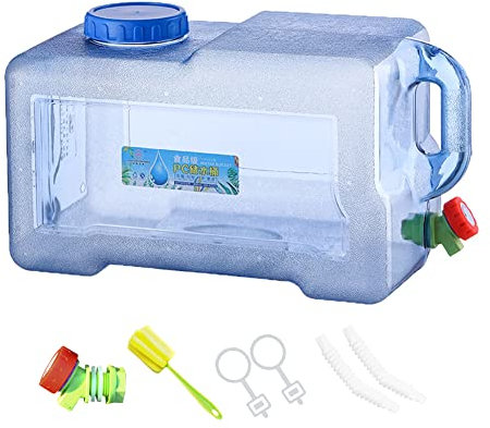 Starnearby 22L Water Container with Tap, Portable Plastic Water Bucket, Easy Clean BPA-Free Drink Carrier, for Camping, Outdoor, Party, Van, RV, School, Hospital, Emergency
