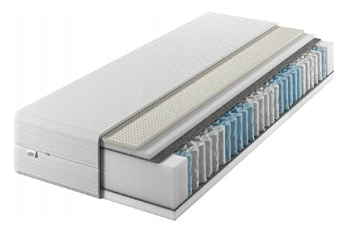 IZER Matratze 90x190 24 cm Taschenfederkern Härtegrad H3 H2 7 zonen Bett Matratzen 2 in 1 Latex Rollmatratze Komfortschaum