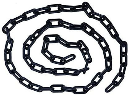 MACHSWON Kunststoffketten 25m x 8mm Sicherheitskette Kunststoffkette für Straßenwarnpfosten Isolierketten für Transportanlagen Gartendekoration Schwarz