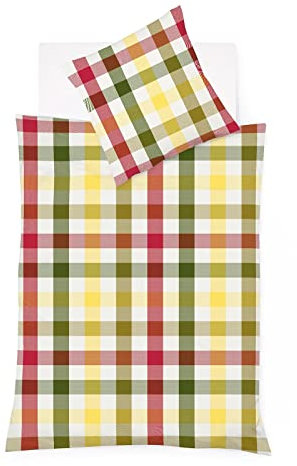 fleuresse gewebte Edelflanell Bettwäsche Lech Karo Multicolor 1 Bettbezug 200 x 200 cm + 2 Kissenbezüge 80 x 80 cm