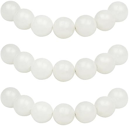 MJDCB Perlen zum Auffädeln 12mm 30 stück Weiße Jade Halbedelsteine Perlen mit Loch Natürliche Lose Runde Steinperlen für Herstellung Schmuck Armbänder Halsketten