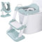 MUOIVG Toilettensitz Kinder Kinder WC,Toilettensitz für Kleinkinder mit Treppe,Toilettenaufsatz Kinder, Verstellbar Toilettentrainer mit PU-Sitzkissen, Rutschfest, für Jungen und Mädchen Baby