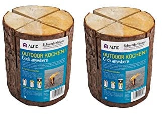 ALTIC Torcia da giardino svedese per esterni, in legno, per giardino, camino, cucina, con stoppino di accensione, prodotto naturale, circa 20 cm (2 x cucina all'aperto)