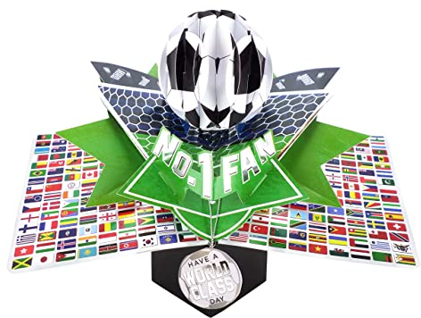 Second Nature Pop Ups POP231 Fußball-Geburtstagskarte, offen: ca. 210 x 250 mm/geschlossen: 170 x 120 mm