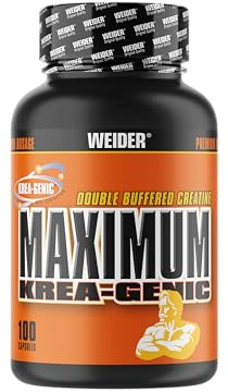 Weider - Krea Genic Caps - Doppelt gepuffertes Kreatin für maximale Leistung - Mehr Power beim Workout, Muskelaufbau - 100 Kapseln