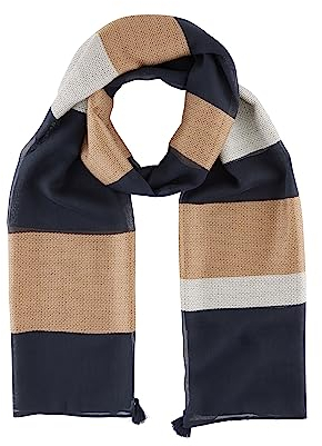 TOM TAILOR Damen 1037716 Schal mit Streifen, 10668-sky Captain Blue, OneSize