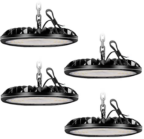 200W LED UFO High Bay Lumiere, 20000LM Projecteur LED Exterieur, Garage Eclairage Dimmable 6000K, Industriel lampe IP65 Projecteur Lampe pour Usines Garage Eclairage Atelier