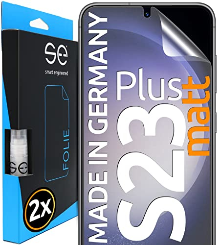 2x se® 3D SCHUTZFOLIE Entspiegelt für Samsung Galaxy S23 Plus,Anti-Staub, 100% Fingerabdruck & FaceID kompatibel, einfache blasenfreie Installation, Ultra-Klar, Stoß-Kratzfest, aus Deutschland