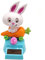 Solar Hase Tierfigur Wackelfigur Dekofigur Solarfigur - Schütteln Kopf und Körper Auto Armaturenbrett Dekoration, Geschenke für Freunde und Familien