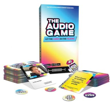 Das Audiospiel, das Spiel, in dem Sie lustige Sound-Bites mit frechen Setup-Karten kombinieren, Spielen Sie mit den lustigsten Sound-Bites von Social Media, für 2–8 Spieler, ab 17 Jahren