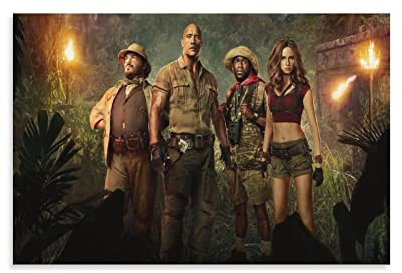 NANXIANG Jumanji Filmposter Dschungel Abenteuer Komödie Filmcover Kunstwerke Bild Druck Poster Wandkunst Schmerzen