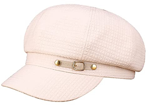 Gavroche Damen Sonnenhut atmungsaktiv Newsboy Cap für Frühling und Sommer Solide Farbe Hut Traditionell Klassisch, beige, One size