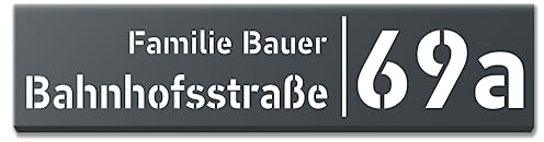 PRINTIMA Premium Gravur Personalisierter Hausnummer Anthrazit Beleuchtet Led Strom 230V, Hausnummernschild mit Dämmerungssensor, ist Langlebig, Wetterfest, Geringer Stromverbrauch 6W / A++