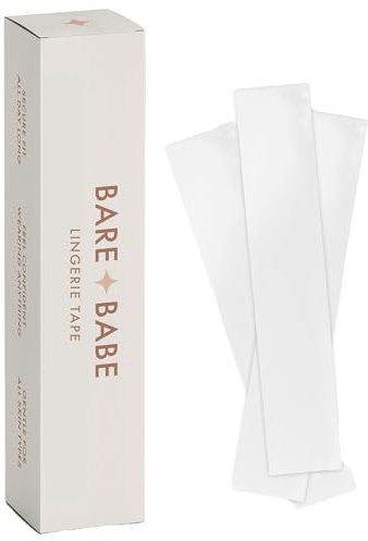 Bare Babe Fashion Ruban adhésif double face pour vêtements, corps et tons de peau Transparent 1/2 x 7 cm Transparent 1/2 x 3 pouces, transparent, 1/2 x 3in