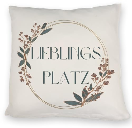 speecheese Lieblingsplatz Kissen mit Blumen Motiv für Freunde zum Geburtstag EIN buntes DekoKissen für Dein Wohnzimmer Pause Couch Bequem Ausruhen dekorativ