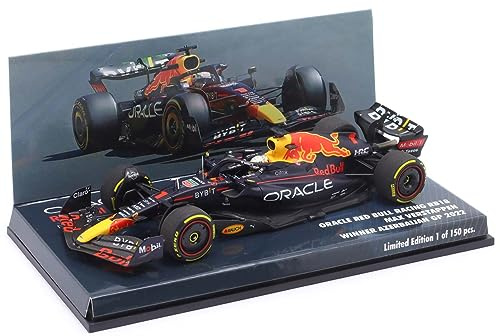 Minichamps 447222601 kompatibel mit Max Verstappen Oracle Red Bull Racing RB18 Formel 1 Sieger Aserbaidschan GP 2022 Limitierte Edition 1:43
