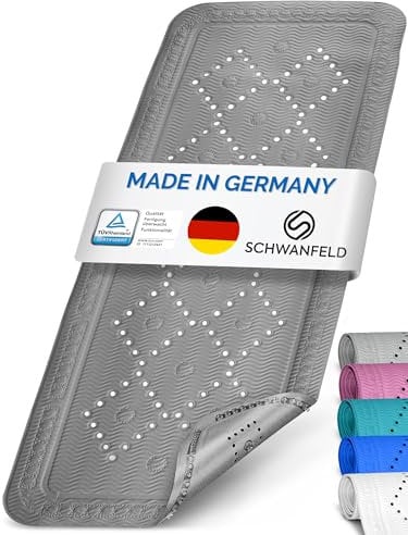 Schwanfeld® [91 x 36cm] Badewannenmatte [EXTRA SICHER] - inkl. extra starken Saugnäpfen - Badematte rutschfest BPA frei - Antirutschmatte Badewanne (Made in Germany) - sichere Rutschmatte Badewanne