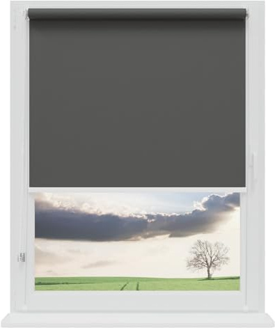 RENA Verdunklungsrollo Ohne Bohren Rollos für Fenster für Innen Jalousien Klemmrollos Fensterrollo Verdunklung Sichtschutz Sonnenschutz Maßgeschneidertes Rollo Graphit 38x150cm