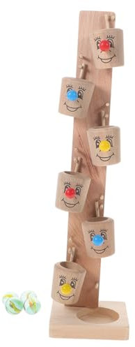 TOYANDONA 1 Satz Flippertisch Kinderspielzeug Spielzeuge Lernspielzeug aus Holz Spielset aus Holz rollendes Spielzeug aus Glaskugeln aus Holz Spielzeug zum Rollen von Glaskugeln Clown Ball